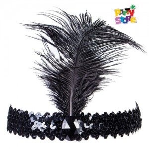 Producto - Vincha charleston lentejuelas con joya