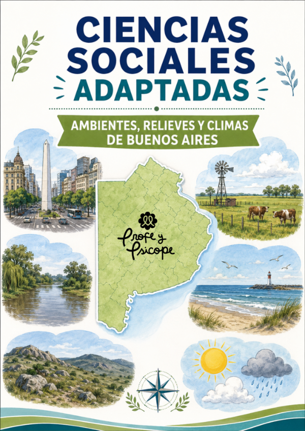 Producto - Ciencias Sociales Adaptadas: Ambientes, relieves y climas de Buenos Aires