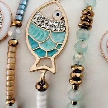 Producto - Set Pulseras Ocean Fish Aqua x 3