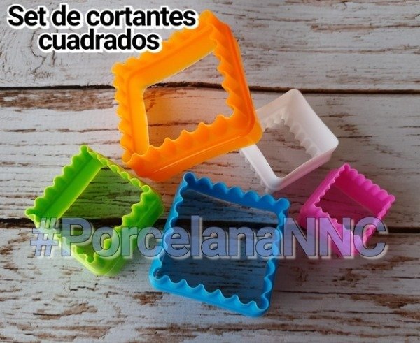 Producto - Set de cortantes Cuadrados dobles - Liso/Ondulado