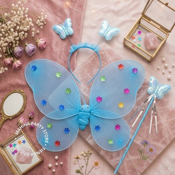 Producto - Set Alas mariposa celeste 3 piezas