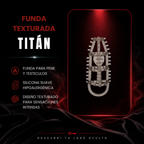 Producto - TITAN - Funda texturada para pene y testículos