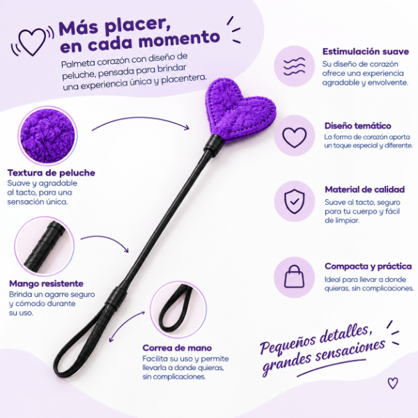 Producto - Palmeta Corazon Peluche - BDSM - 2