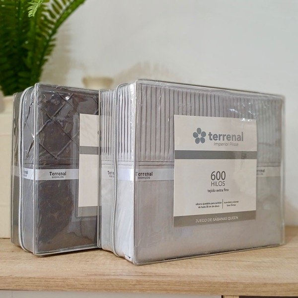 Producto - Sabana Lisa Imperial Plisse Queen Terrenal 600 Hilos SAP2