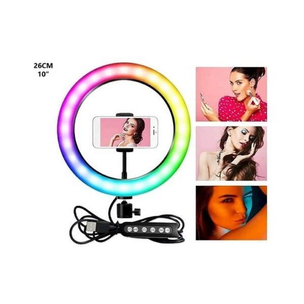 Producto - Aro de luz de colores y luz blanca 26cm