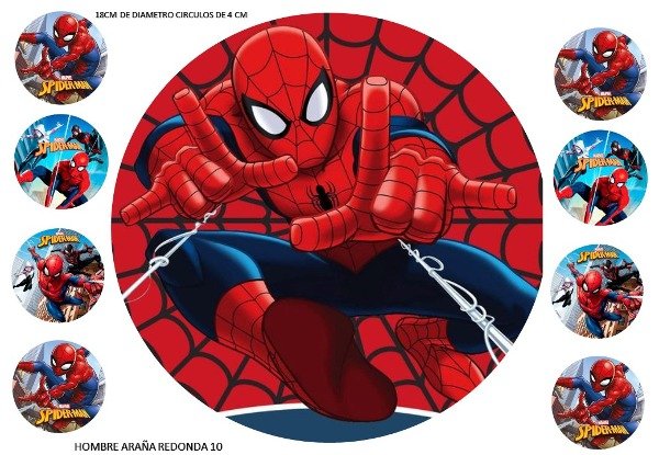 Producto - LAMINA HOMBRE ARAÑA 10 REDONDA