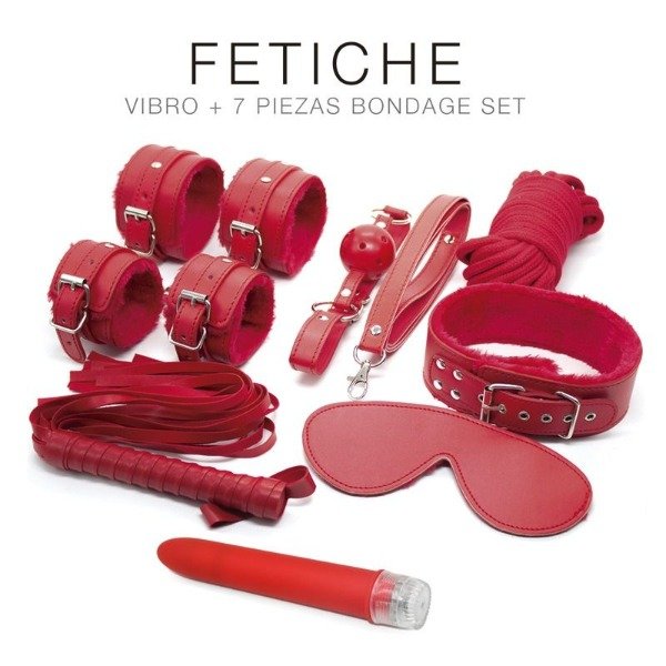 Producto - KIT VIBRO + 7 piezas bondage set - ST RED