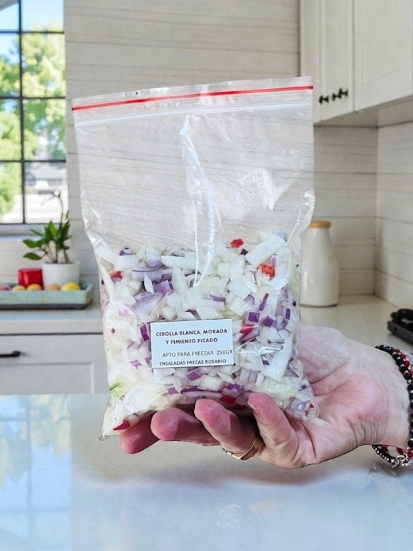 Producto - Mix de cebolla morada, blanca  y pimiento picado 250gr