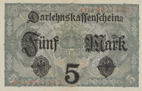 Producto - ALEMANIA [Pick 56] 5 Marcos 1917. Cara de Mujer. UNC