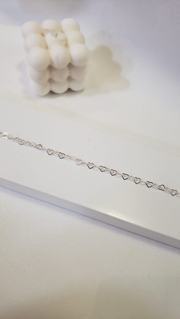 Producto - Pulsera corazones plata