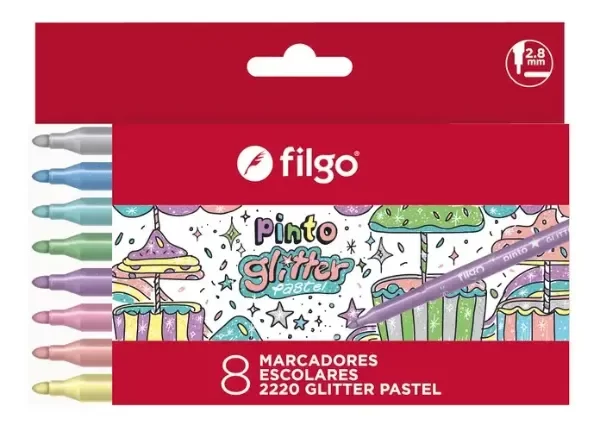 Producto - Marcadores Filgo Glitter Pastel  x 8 - 0
