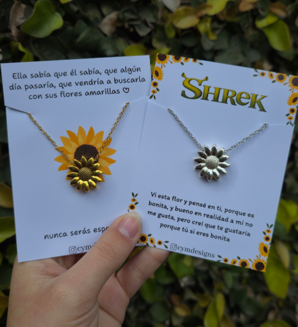 Producto - Collar flor girasol (plateado o dorado)