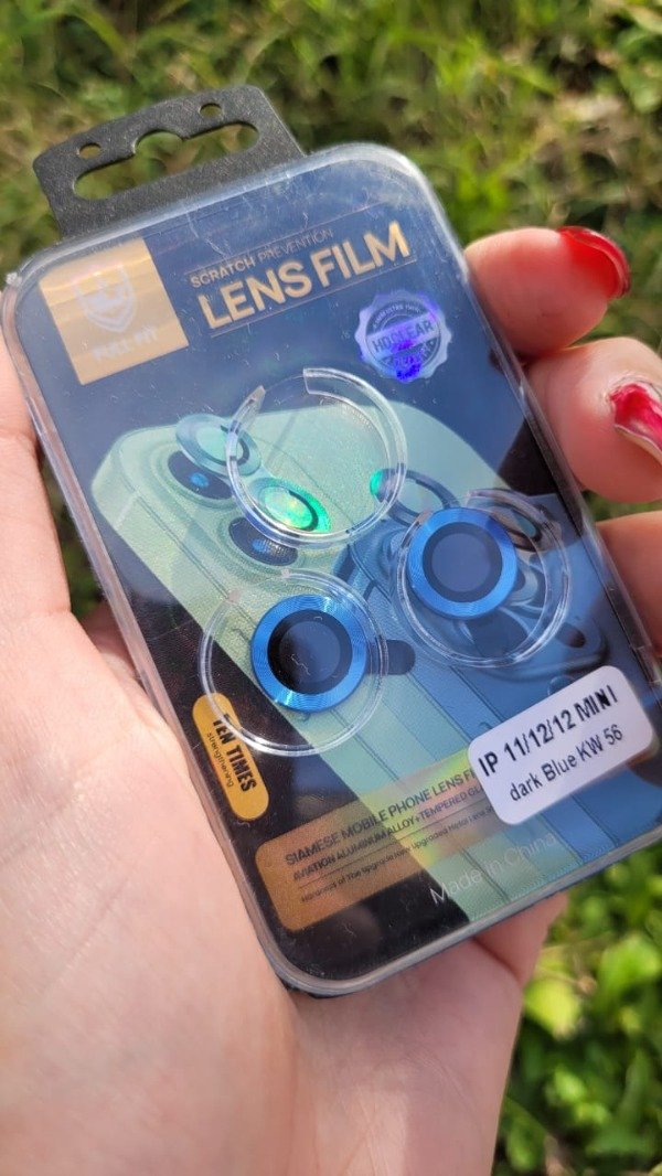 Producto - Iph 11 / iph 12 y iph 12 mini protector de camara azul liso