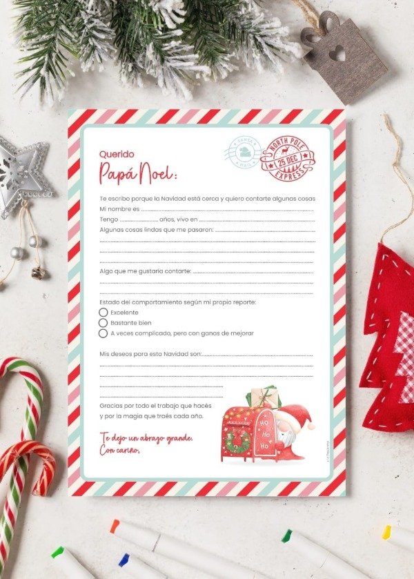 Producto - Kit Imprimible Carta a Papá Noel y Respuesta del Polo Norte