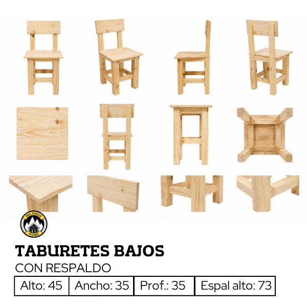 Producto - TABURETES BAJOS CON RESPALDO - 1