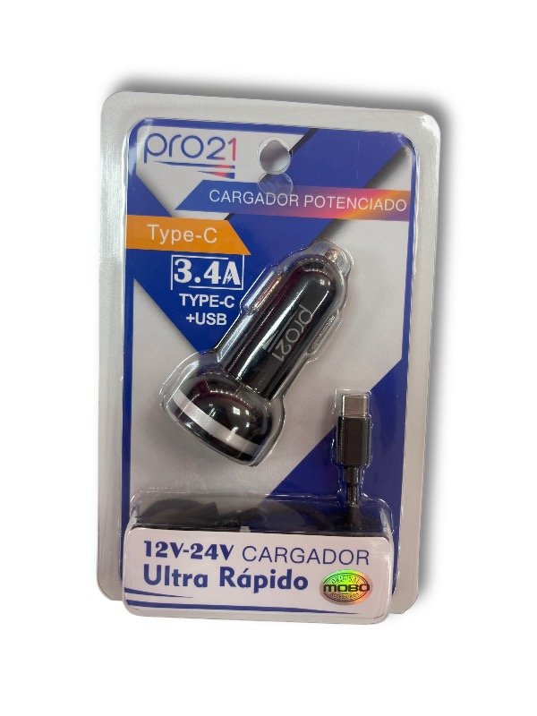 Producto - CARGADOR DE AUTO TIPO C PRO21