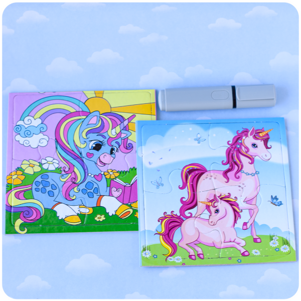 Producto - Set de 2 Rompecabezas - 4 Piezas - Unicornios