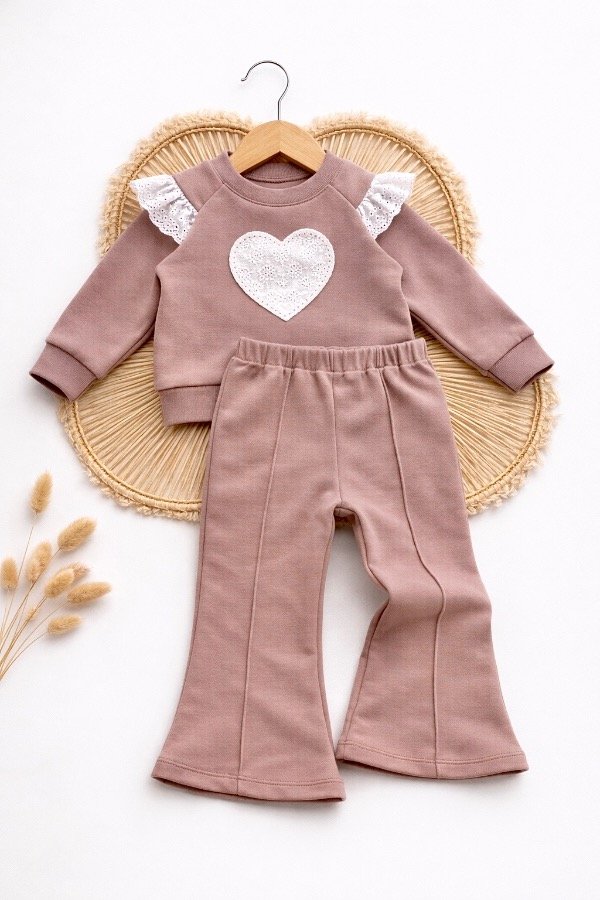 Producto - CONJUNTO CORAZÓN ROSA VIEJO (BUZO + PANTALÓN OXFORD)