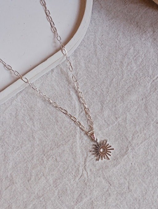 Producto - Collar sol - Acero blanco