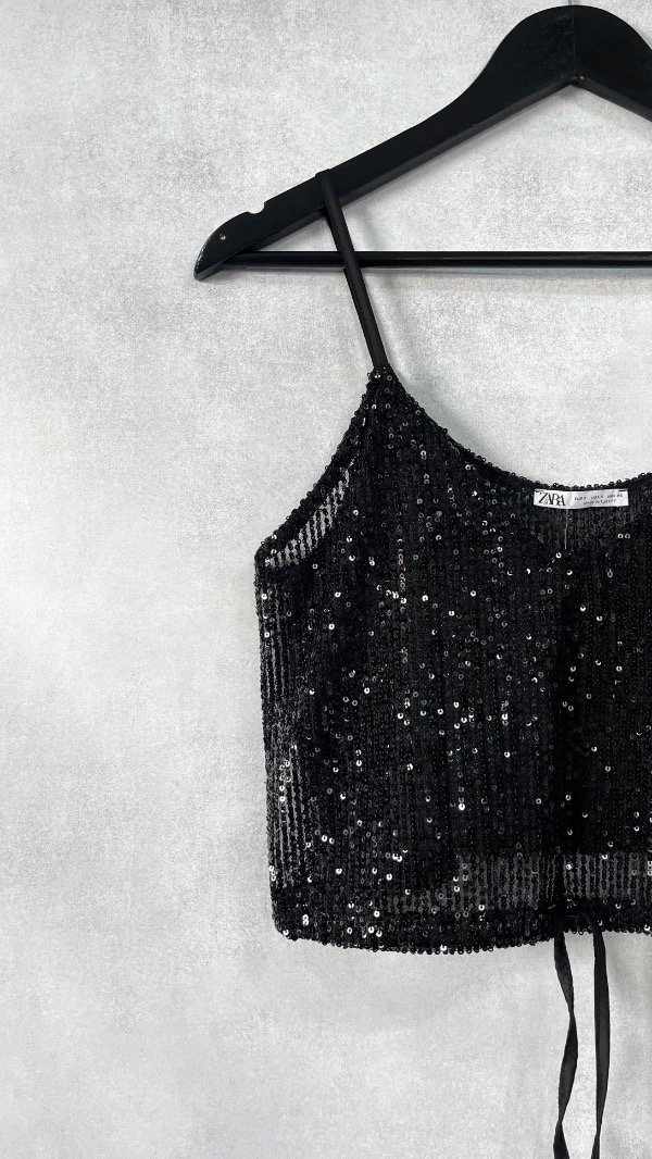 Producto - Top crop lentejuelas Zara