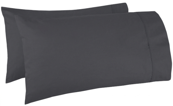 Producto - Pack de 2 Fundas lisas para Almohada Algodón "Gris Oscuro"