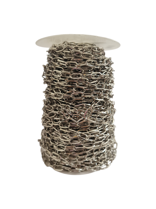 Producto - CADENA PLATEADA ESLABON OVALADO