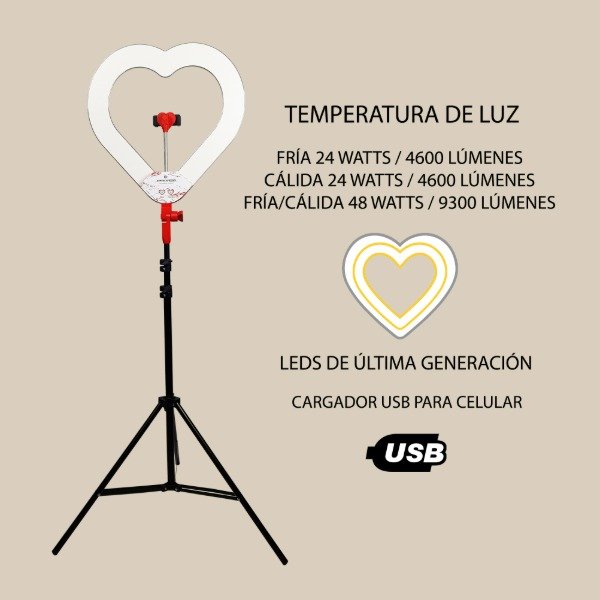 Producto - Corazón de Luz Temperatura de color fría/cálida