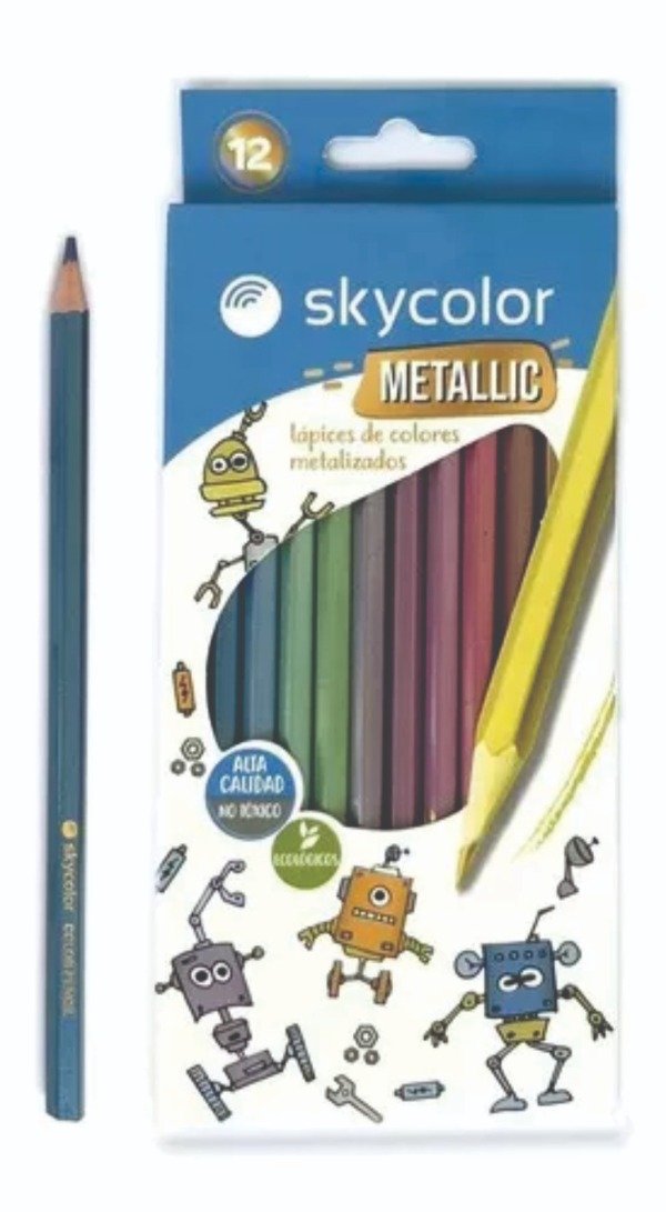 Producto - Lápices Metalizados Largos Skycolor x12