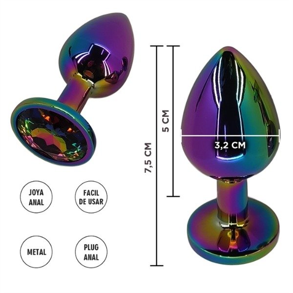 Producto - PLUG ANAL METALICO BOREALIS ARCOIRIS M