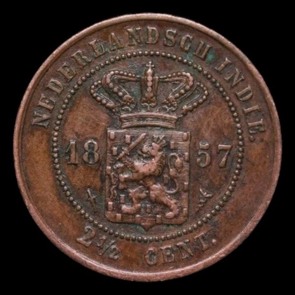 Producto - Indias Holandesas (1857) 2 Cent y Medio - KM#308