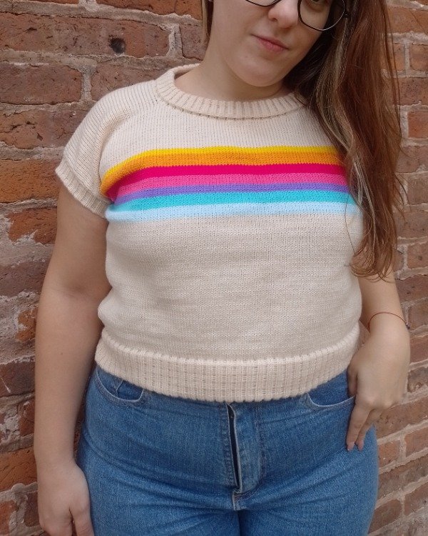 Producto - Chaleco Crop Arcoiris (Talle L)