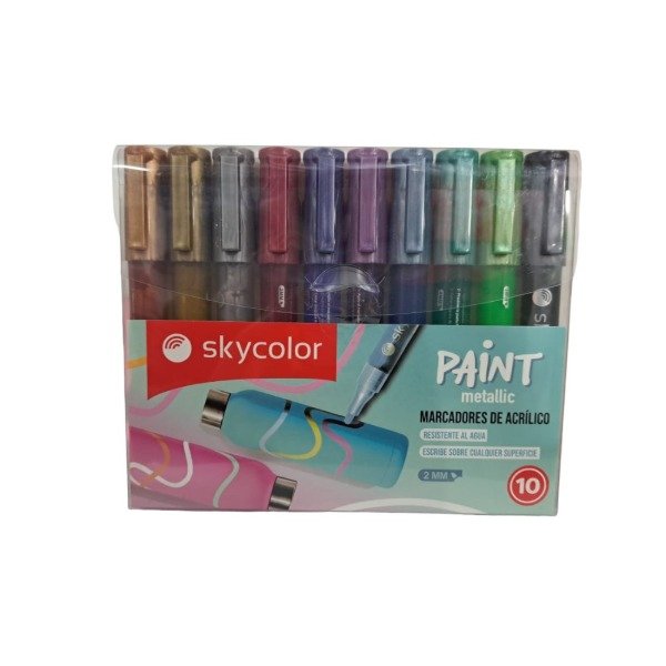 Producto - MARCADORES DE ACRILICO SKYCOLOR x10 METALICOS