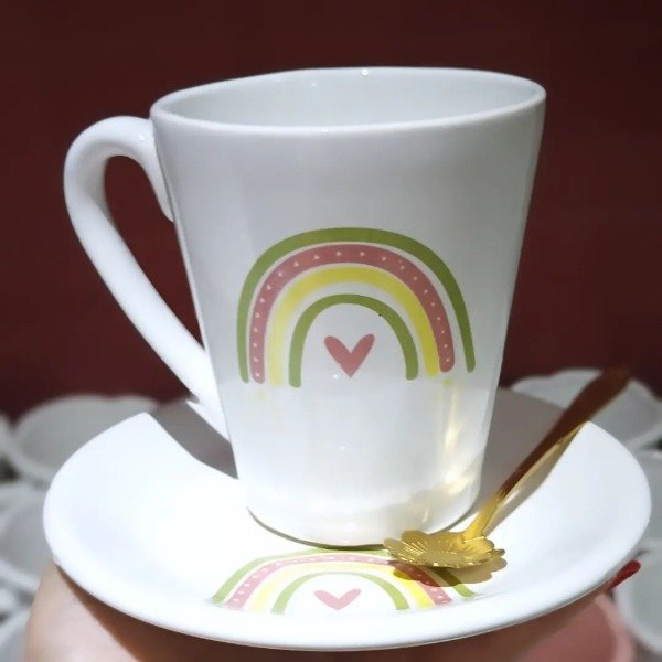 Producto - SET PLATO REDONDO+ TAZA ARCO IRIS 1
