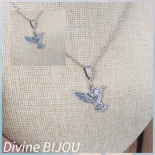 Producto - Collar colibrí de acero