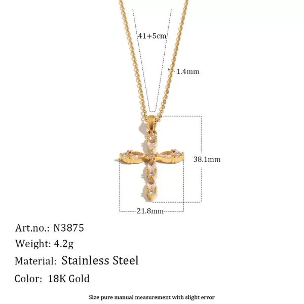 Producto - Cadenita Cruz Shine Gold - 3