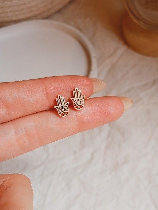 Producto - Aros HAMSA - Acero dorado