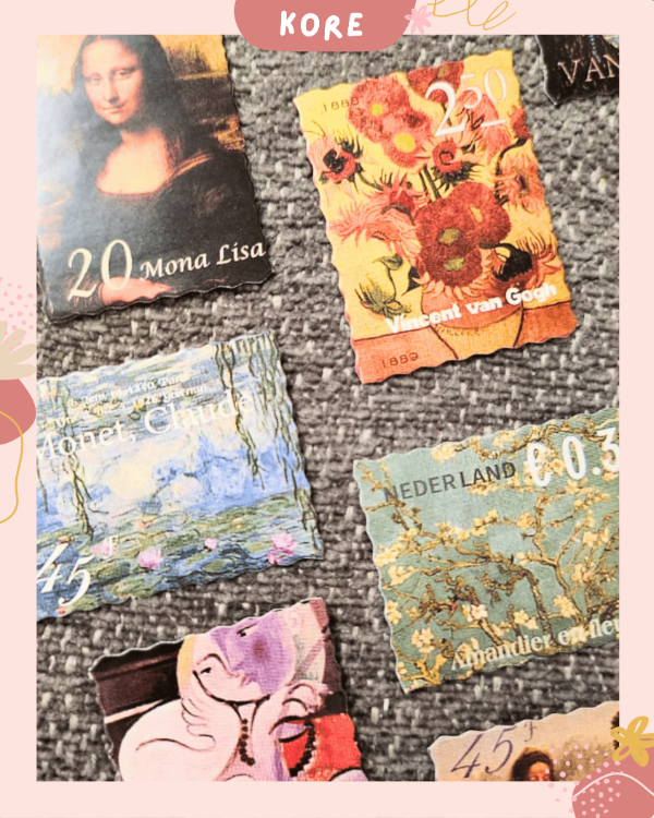 Producto - Pack 5 Stickers estampillas obras de arte