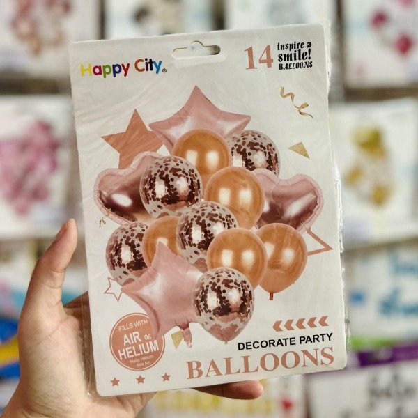 Producto - Set de globos ROSA GOLD 14 pcs 2