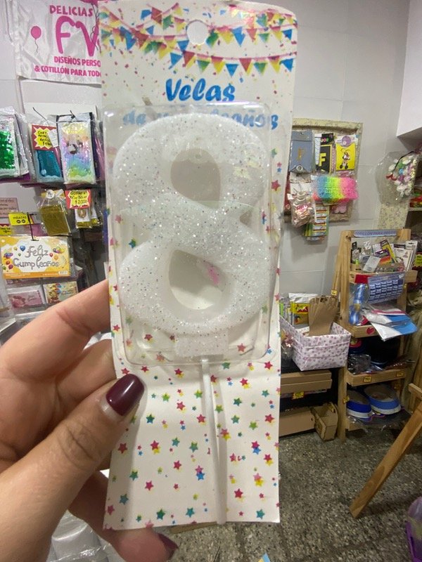 Producto - Vela númerote blanco luz led