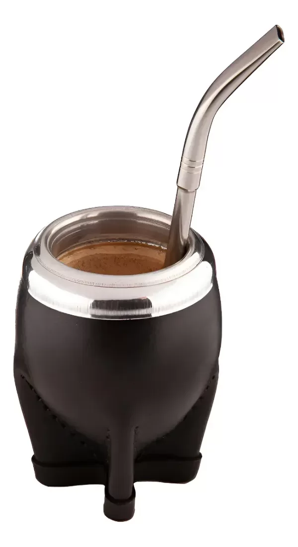 Producto - Mate Torpedo Uruguayo Calabaza Premium + Pico Loro Aceroinox Color Negro - 1