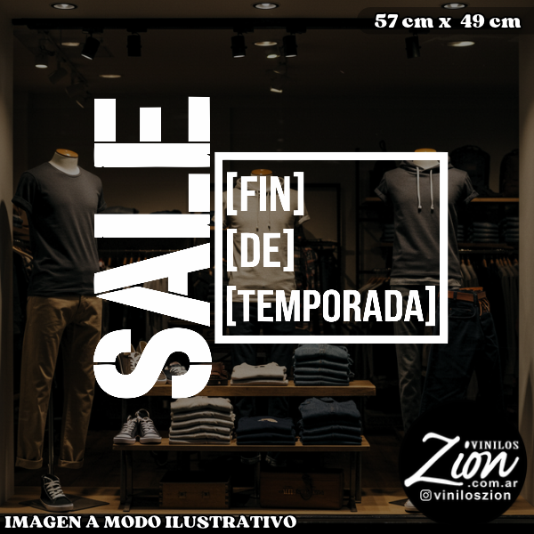 Producto - Vinilos decorativos para local Vidriera : Sale Fin de temporada