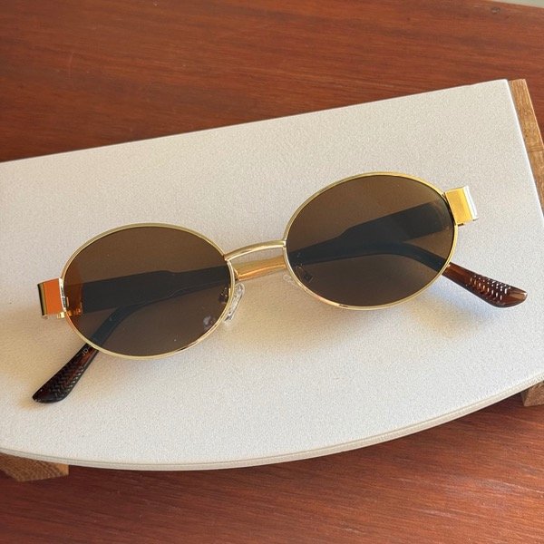 Producto - Lentes dorados vidrio marron print