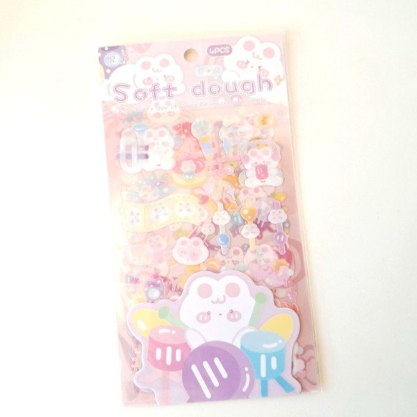 Producto - Set de 4 planchas de stickers PET - Soft Dough