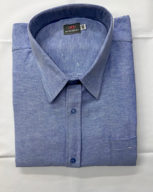 Producto - Camisa Manga Larga Lisa Gris Azul claro