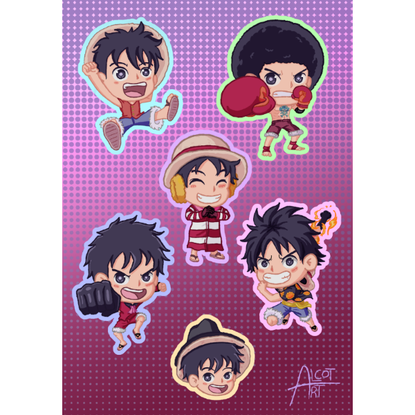 Producto - Planchitas de Stickers - One Piece - Luffy 1
