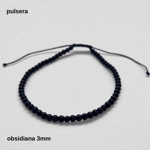 Producto - PULS.HOMB.FP - Pulsera regulable obsidiana 3mm (DÓLAR)