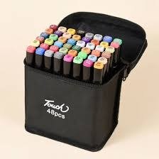 Producto - Marcador doble punta x48 en estuche de tela