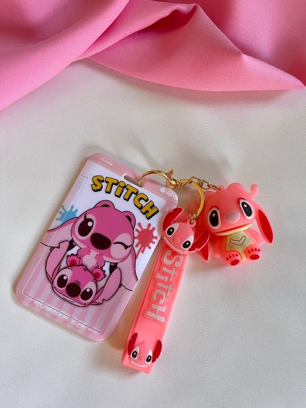 Producto - Llavero + Portasube Stitch Rosa 3