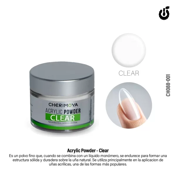 Producto - POLVO ACRILICO N001 CLEAR 30G CHERIMOYA