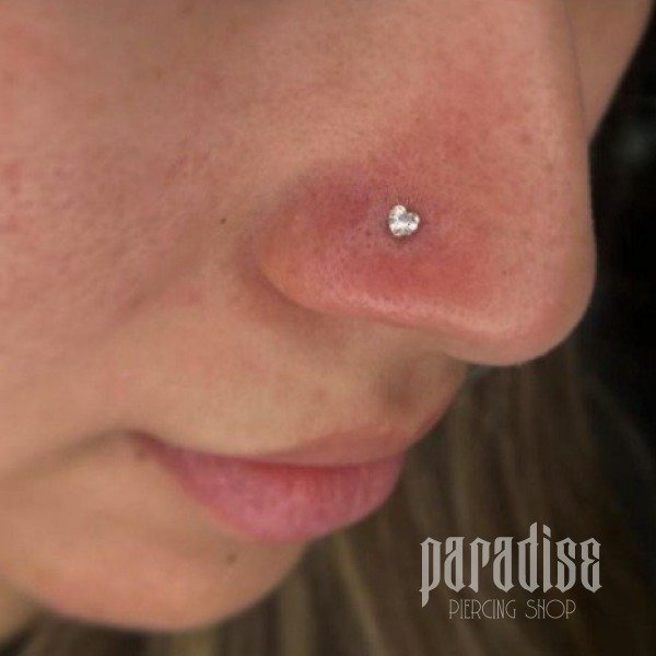 Producto - Nostril Curvo Cristal Zirconia Engarzado Corazón Blanco